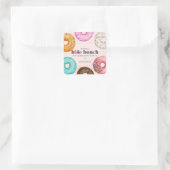 Gestreelde Donut Verjaardagsfeestje  Baby Borrelca Vierkante Sticker (Tas)
