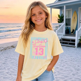 Gestreept 13e verjaardagscadeau voor meisjes t-shirt