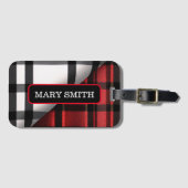 Gestreept Abstract rood zwart Collectie Bagagelabel (Voorkant (horizontaal))