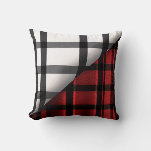 Gestreept Abstract rood zwart Collectie Kussen