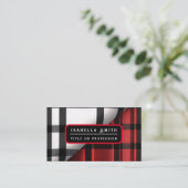 Gestreept Abstract rood zwart Collectie Visitekaartje (Staand voorkant)