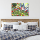 Gestreept Agave en Ice Plant Canvas Afdruk (Insitu (Slaapkamer))