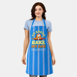 Gestreept Bak Mijn Dag Schort - Blauw
