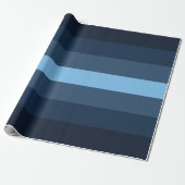 Gestreept Blauw Cadeaupapier (Uitgerold)