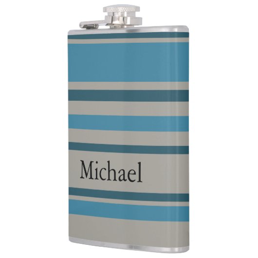 Gestreept blauw grijs heupfles (Links)