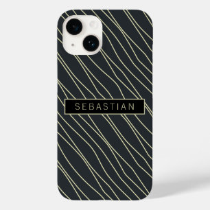 Gestreept blauw Patroon Gepersonaliseerd Hoesje-Ma Case-Mate iPhone 14 Hoesje