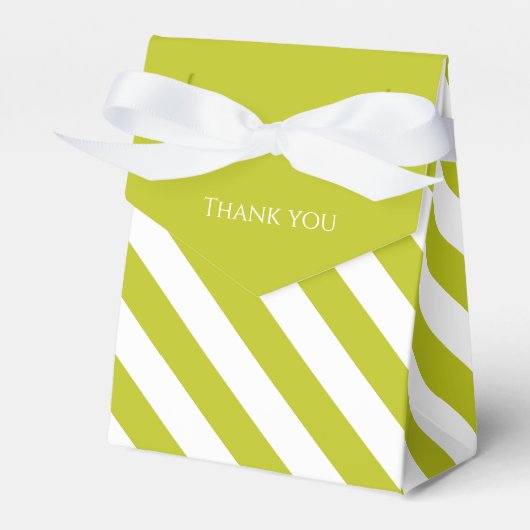 Gestreept Chartreuse  Bedankdoosjes (Voorkant Zijde)