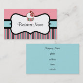  gestreept cupcake Visitekaartje (Voorkant / Achterkant)