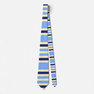 GESTREEPT DONKERBLAUW EN HEMELBLAUW STROPDAS