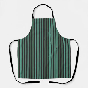 Gestreept effen patroon retro groen schort
