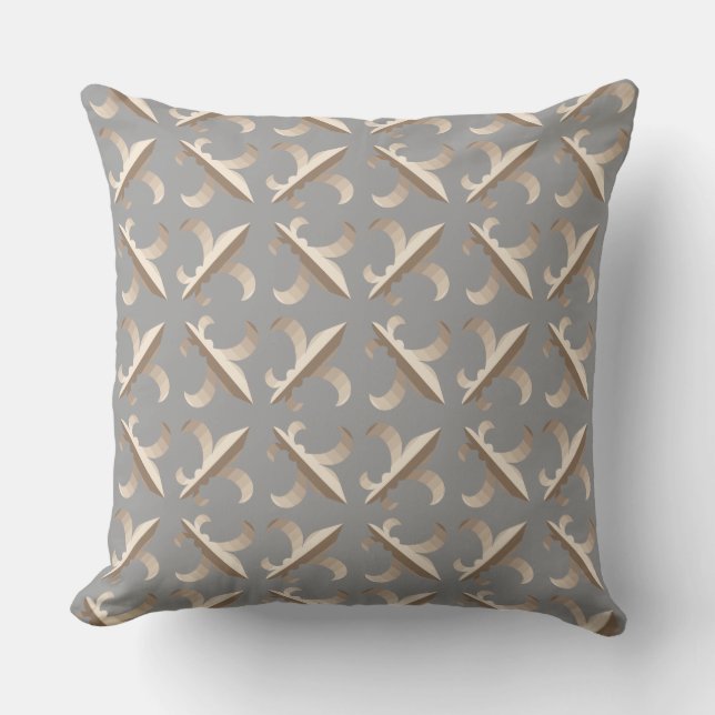 Gestreept fleur de lis patroon kussen (Voorkant)