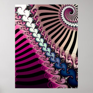 Gestreept Fractaal Patroon Poster