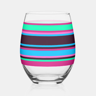 Gestreept glas – Magenta, Aqua en Blauw