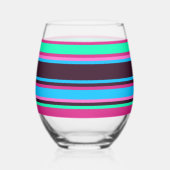 Gestreept glas – Magenta, Aqua en Blauw (Achterkant)