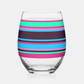 Gestreept glas – Magenta, Aqua en Blauw (Rechts)