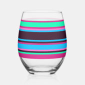 Gestreept glas – Magenta, Aqua en Blauw (Links)