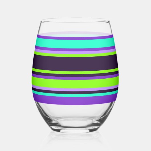 Gestreept glas – Paarse, Aqua en Chartreuse (Achterkant)