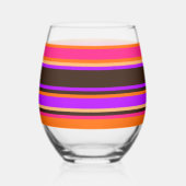Gestreept glas – Sinaasappel, magenta en Paarse (Voorkant)