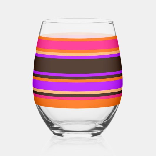 Gestreept glas – Sinaasappel, magenta en Paarse (Achterkant)