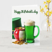 Gestreept Gouden Pot St. Patrick Kaart (Gele Bloem)