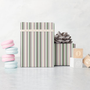 Gestreept groen perzik taupe bruin cadeaupapier