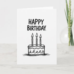 Gestreept Handgetekend Cakekaart Kaart