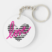 Gestreept Hart Liefde Design Sleutelhanger (Achterkant)