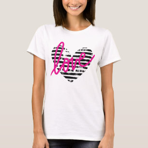 Gestreept Hart Liefde Design T-shirt
