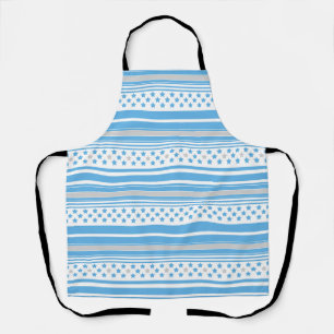 Gestreept hemelsblauw patroon met sterren schort