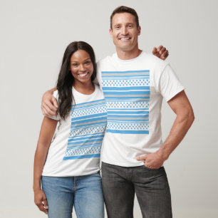 Gestreept hemelsblauw patroon met sterren t-shirt