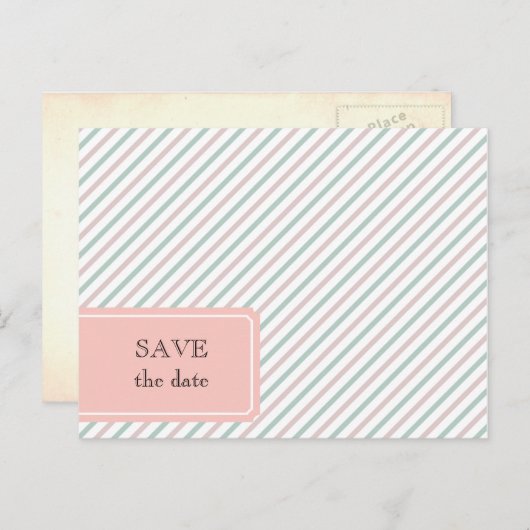 Gestreept Het briefkaart Datum opslaan (Voorkant / Achterkant)