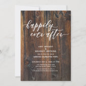 Gestreept Hout Handgeschreven Gelukkig voor Altijd Kaart (Voorkant)