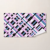 Gestreept in Slate Blue, Orchid, Black & White Bad Handdoek (Handdoek)