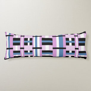 Gestreept in Slate Blue, Orchid, Black & White Lichaamskussen