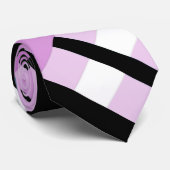 Gestreept in Slate Blue, Orchid, Black & White Stropdas (Opgerold)