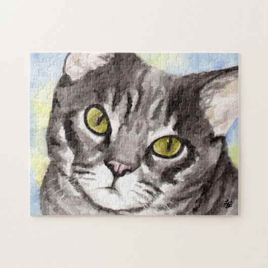 Gestreept kat legpuzzel (Horizontaal)