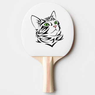 Gestreept Kat met groene ogen Tafeltennisbatje