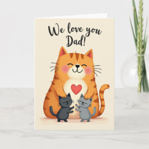 Gestreept kat vadersdag kaart