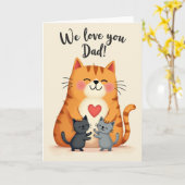 Gestreept kat vadersdag kaart (Gele Bloem)