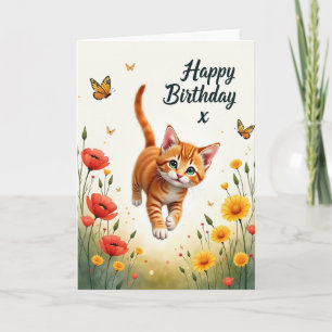 Gestreept Katten Verjaardagskaart Kaart