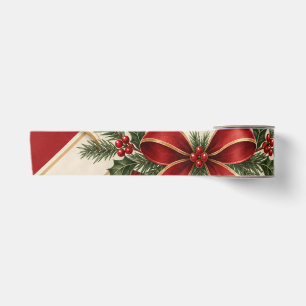 Gestreept kerstfeest, vrolijk kerstfeest groetstij lint