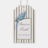 Gestreept Kerstmis Cadeaulabel (Voorkant)