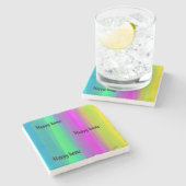 Gestreept kleurenontwerp stenen onderzetter (Zijkant)