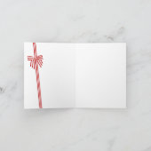 Gestreept lint kerstfoto kaart (Binnen)