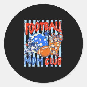 Gestreept lint voetbal moeder club koffie grappig ronde sticker
