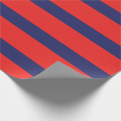 Gestreept (marineblauw & rood) cadeaupapier (Hoek)