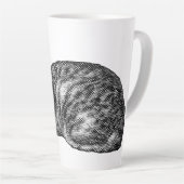 Gestreept met ingetrokken poten latte mok (Rechterhoek)
