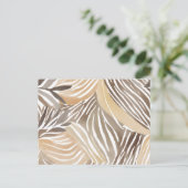 Gestreept modern neutraal beige simpel briefkaart (Staand voorkant)