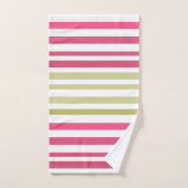 gestreept olijfroze bad handdoek (Handdoek)