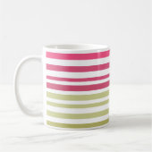 gestreept olijfroze koffiemok (Links)